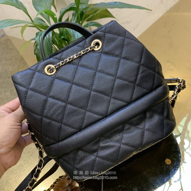 Chanel女包 AS0894 2019秋冬菱格抽繩桶包系列 小牛皮壓魚子醬 香奈兒手提桶包 Chanel肩背包  djc3215
